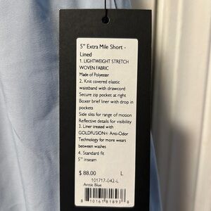 RHONE Arctic Blue Men's Athletic Extra Mile Shorts NWT large